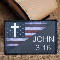 John 3:16 parche estampado chaleco táctico gancho y bucle insignia moral mochila pegatinas decorativas brazalete parches para accesorios de ropa