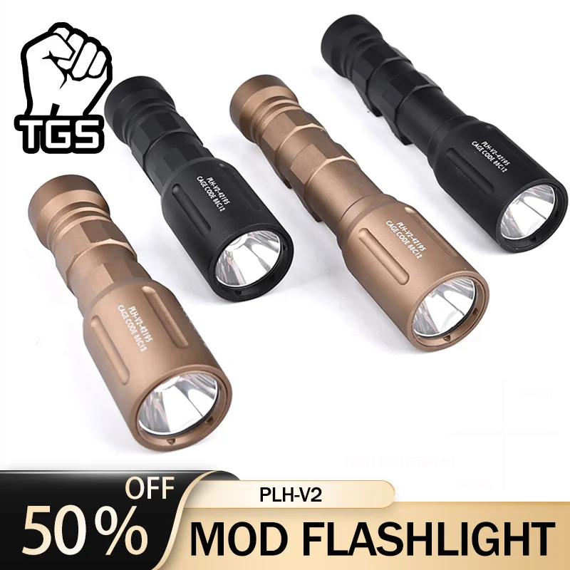 MOD PLH V2 linterna táctica Scout luz de alto Lumen con interruptor de foco de botón de montaje caliente Airsoft AR15 Accesorios