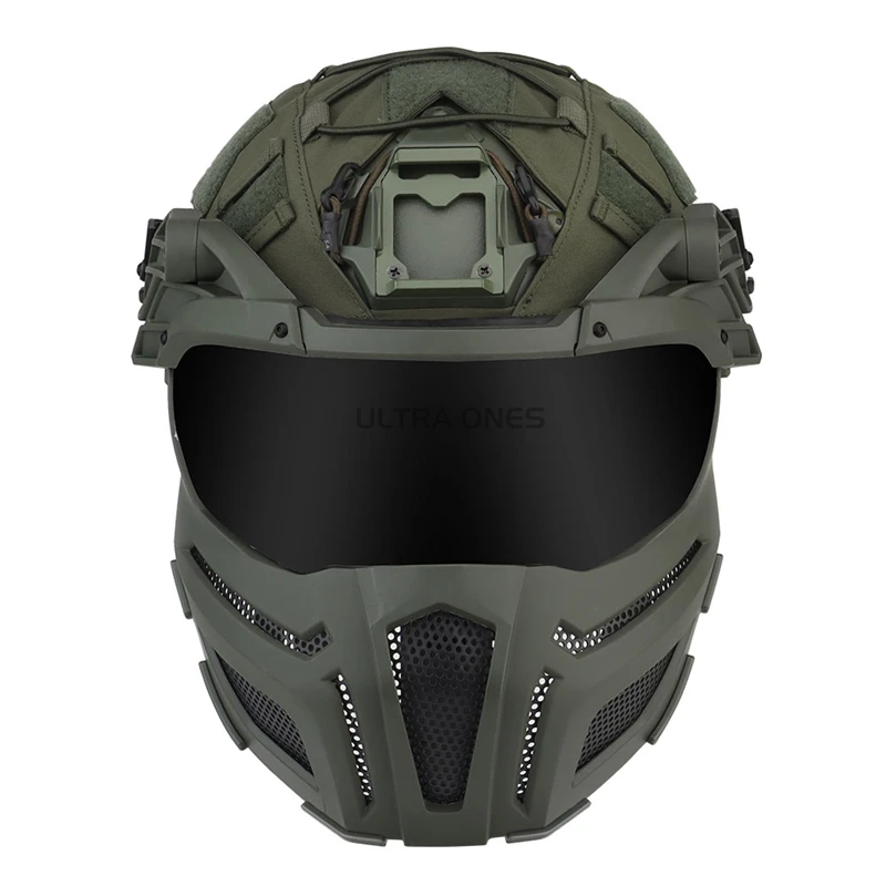 Cascos totalmente cubiertos Airsoft de 2 lentes, casco táctico de asalto con máscara extraíble, tela para casco, caza, tiro, CS, juego de casco rápido - imagen 4