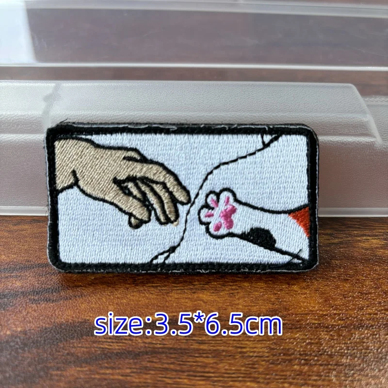 Memento Mori-insignia de moral táctica, brazalete de dedo con esqueleto de gancho y bucle, parches divertidos para sujetar las manos, pegatinas para mochila - imagen 5