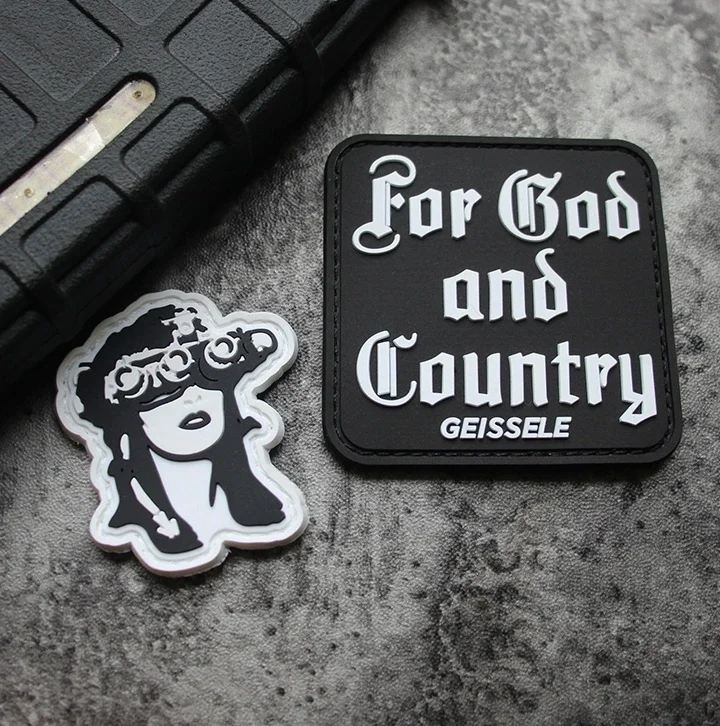 Ojos de visión nocturna para mujer, insignia de moral de PVC que brilla en la oscuridad, brazalete militar, Parche de gancho y bucle, decoración de mochila táctica - imagen 5