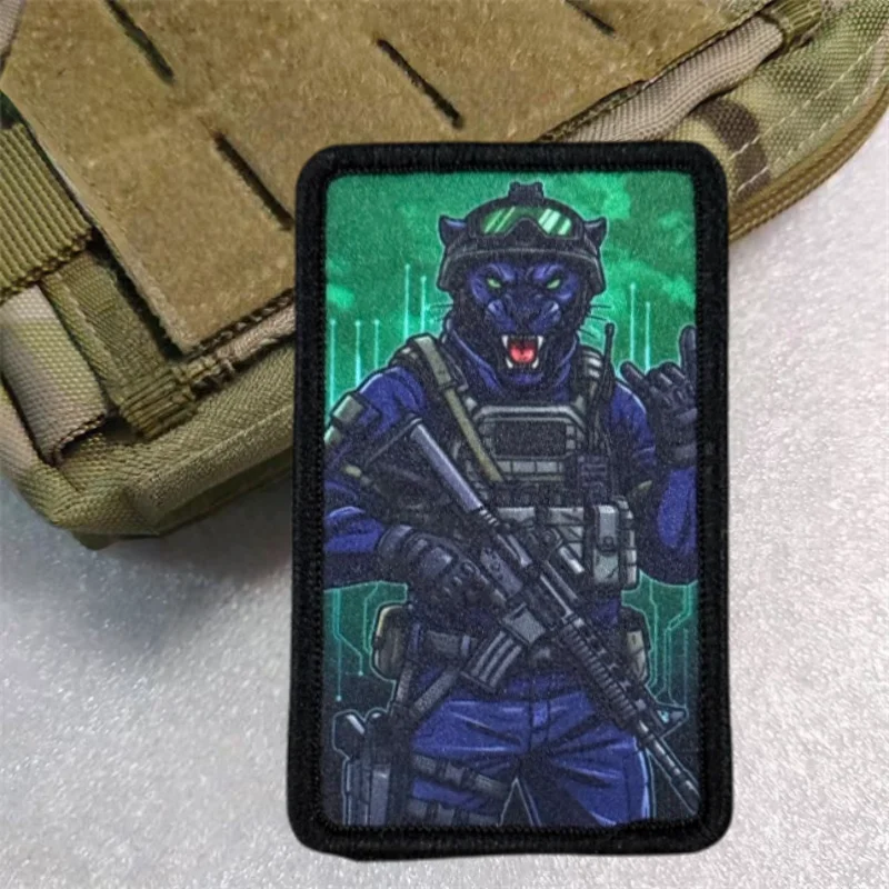 Parche táctico estampado Panther Operator con velcro para moral - imagen 5