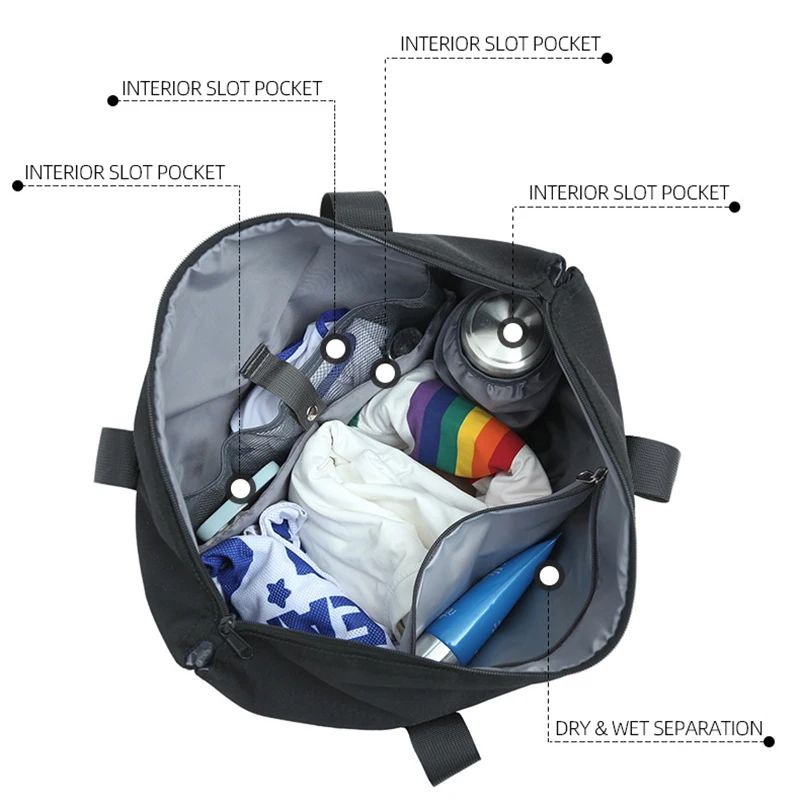 Bolsa deportiva impermeable para gimnasio, bolso de hombro grande para viaje al aire libre, para entrenamiento, natación y Yoga - imagen 3