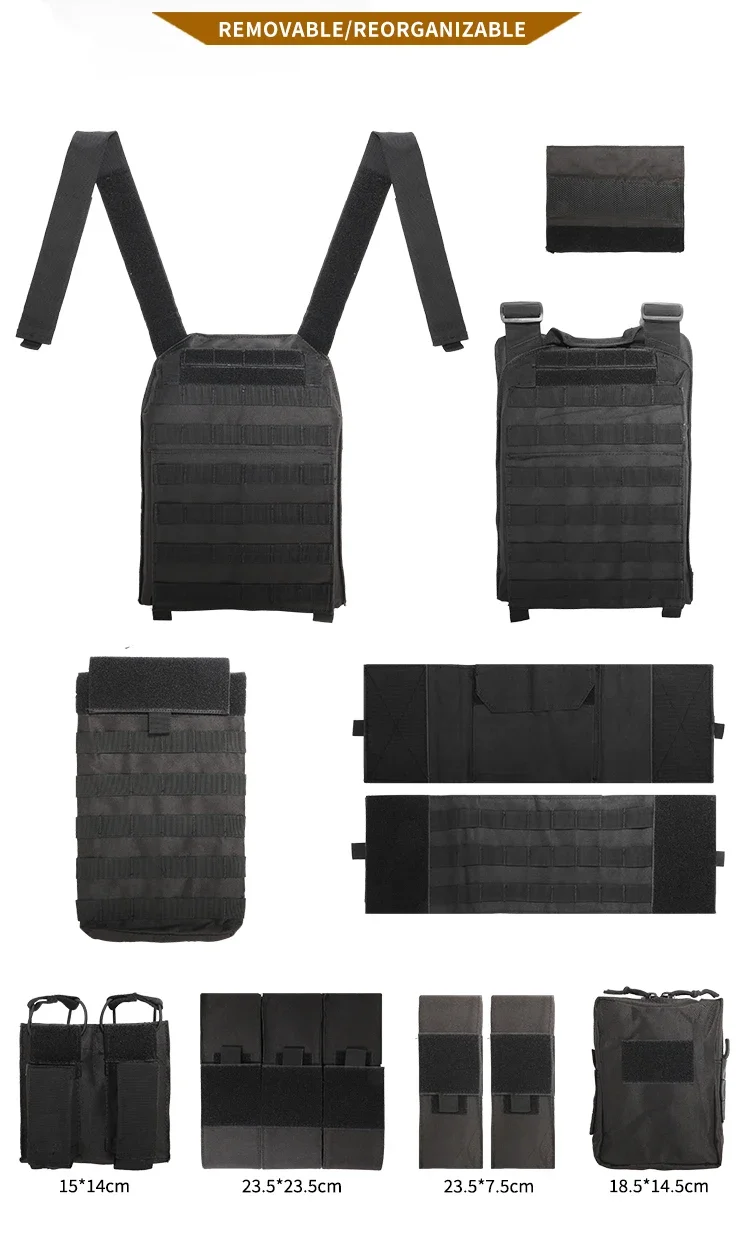YAKEDA JPC Chaleco táctico de combate MOLLE Tactico Plate Carrier Chaleco táctico - imagen 4