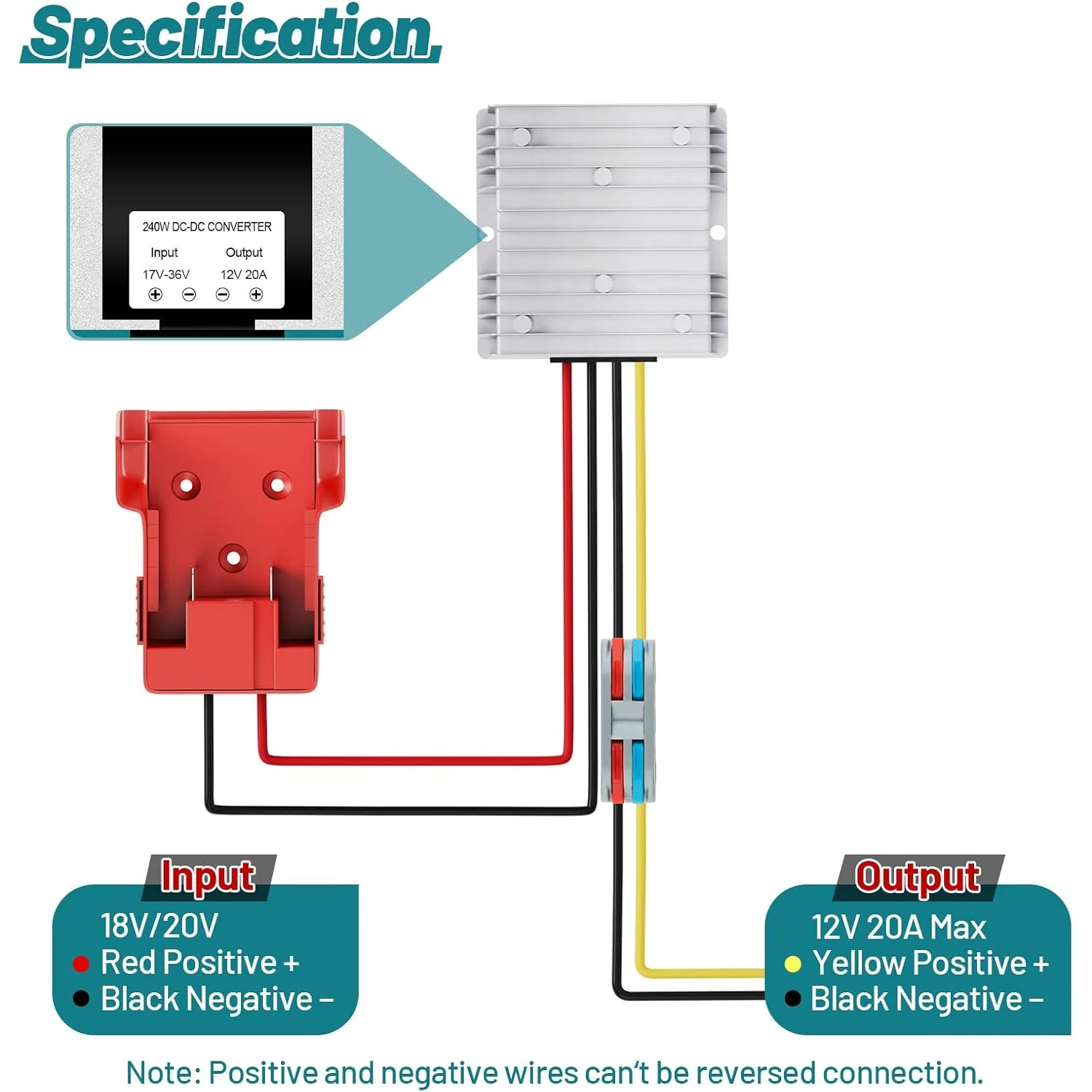 Milwaukee convertidor reductor DC para batería, regulador voltaje - imagen 2