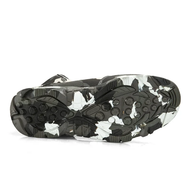 Zapatos de senderismo cálidos para exteriores, botas tácticas militares de camuflaje, impermeables, transpirables, antideslizantes, para acampar y escalar, para invierno - imagen 3