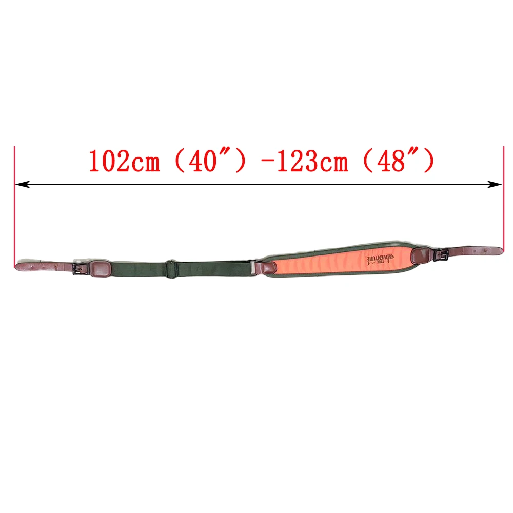 Correas tácticas ajustables de cuero para transporte de pistola, correas para los hombros, cinturón con hebilla de Metal de 102-123cm para accesorios de Rifle de tiro de caza - imagen 2