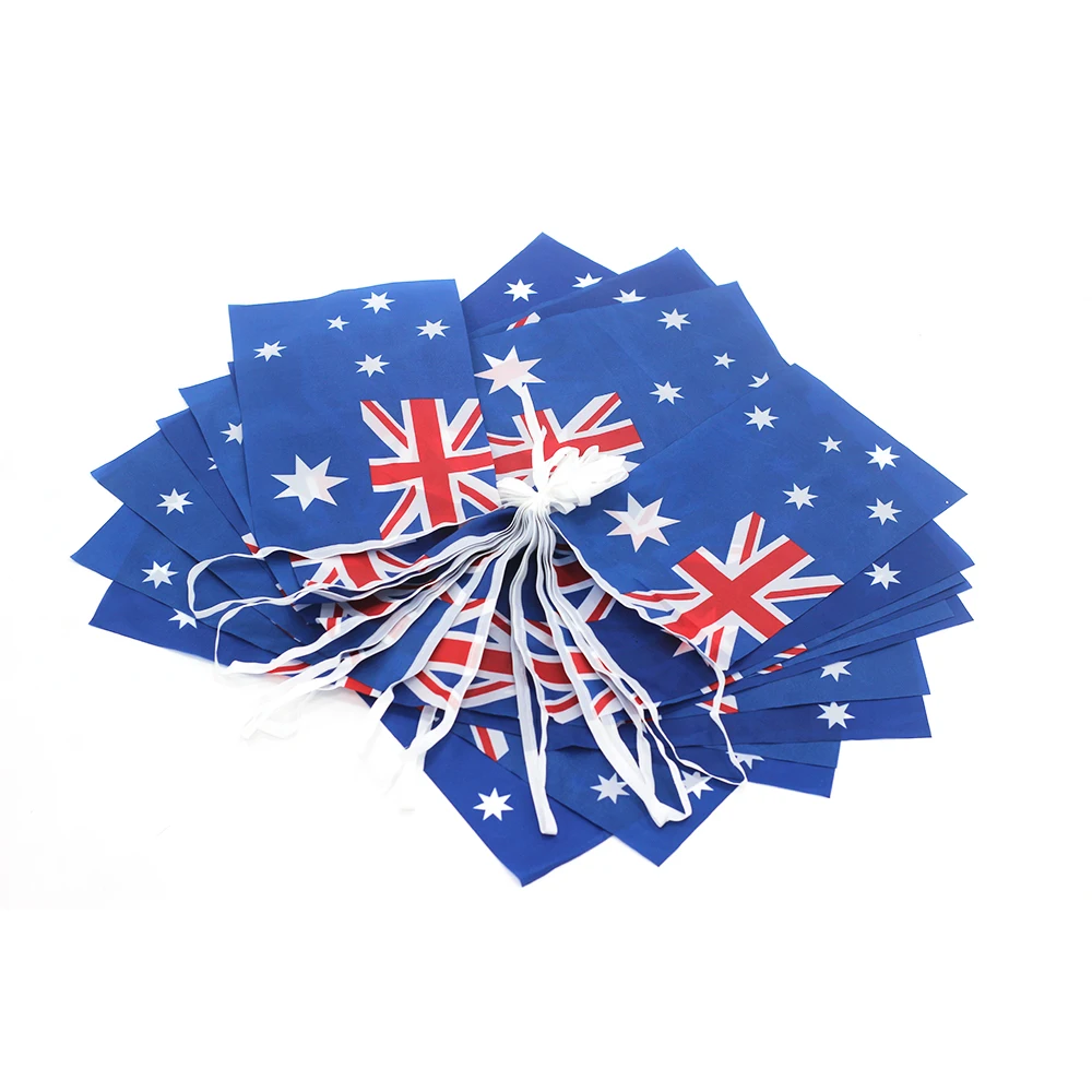 FLAGLINK 24 unids/set bandera de banderines de Australia 14x21cm 20x30cm fanín Australia cadena Banner banderines Festival fiesta vacaciones - imagen 3