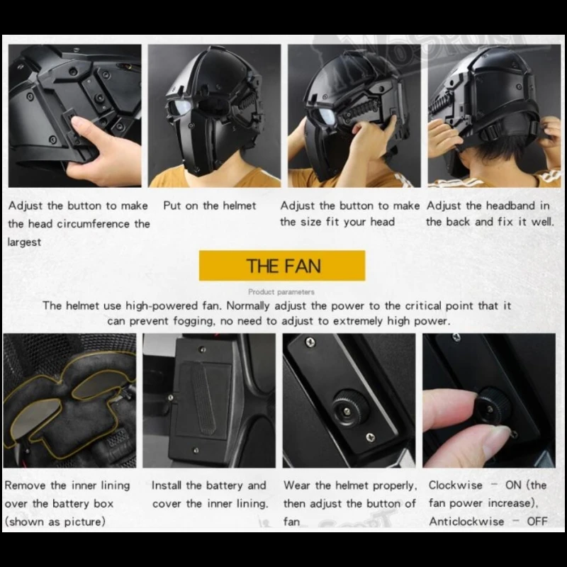 Casco táctico airsoft con máscara integral multifunción - imagen 3