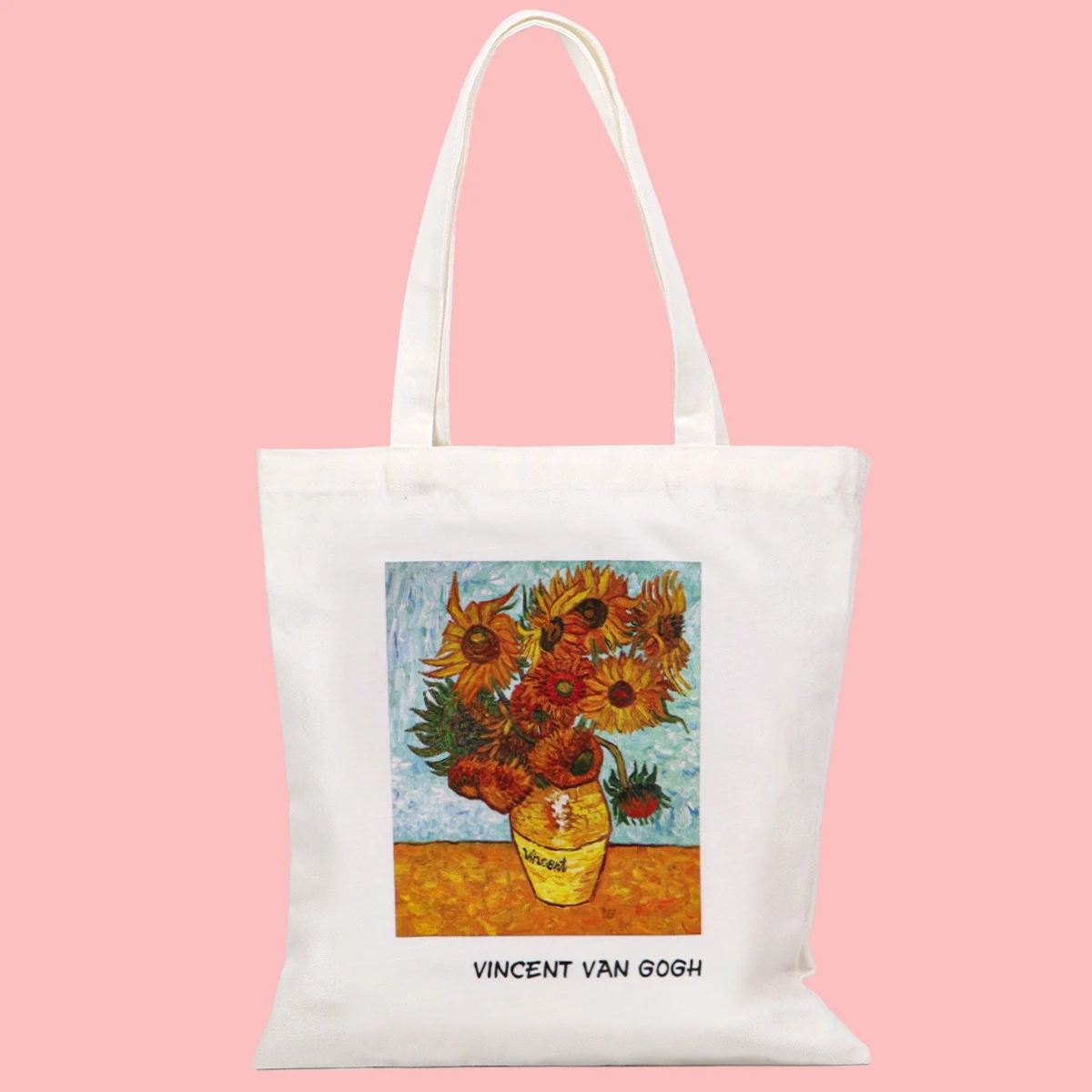 Van Gogh Girasoles Bolso Bolsos de hombro para mujer Bolso de compras vintage Bolso de mano de lona informal - imagen 5