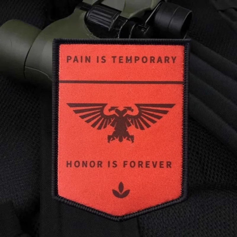El dolor es temporal, el honor es eterno parche de impresión táctico gancho y bucle moral insignia mochila pegatina brazalete parches para ropa - imagen 5