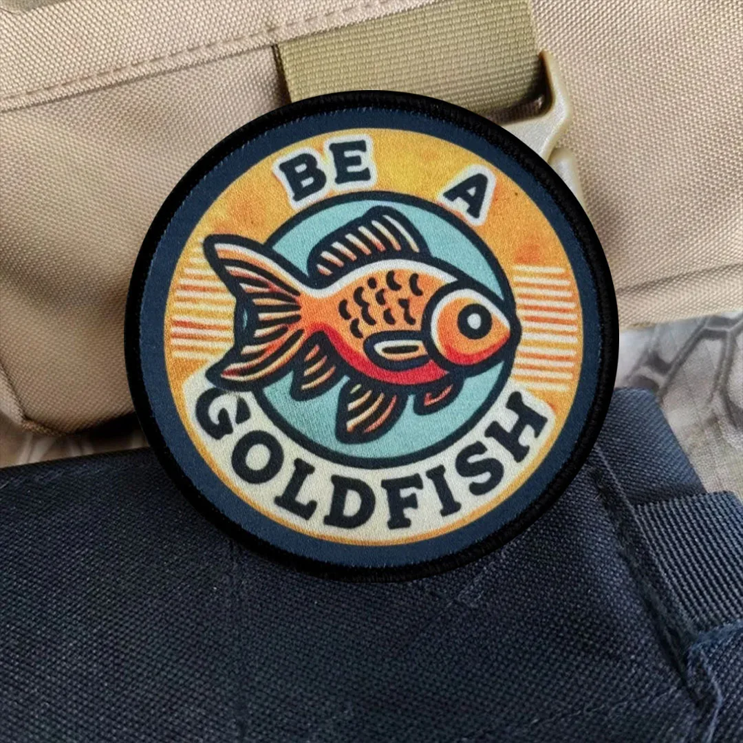 Parche Be A Glodfish, parches de gancho y bucle, insignia de moral táctica, brazalete del ejército militar, pegatinas para mochila - imagen 2