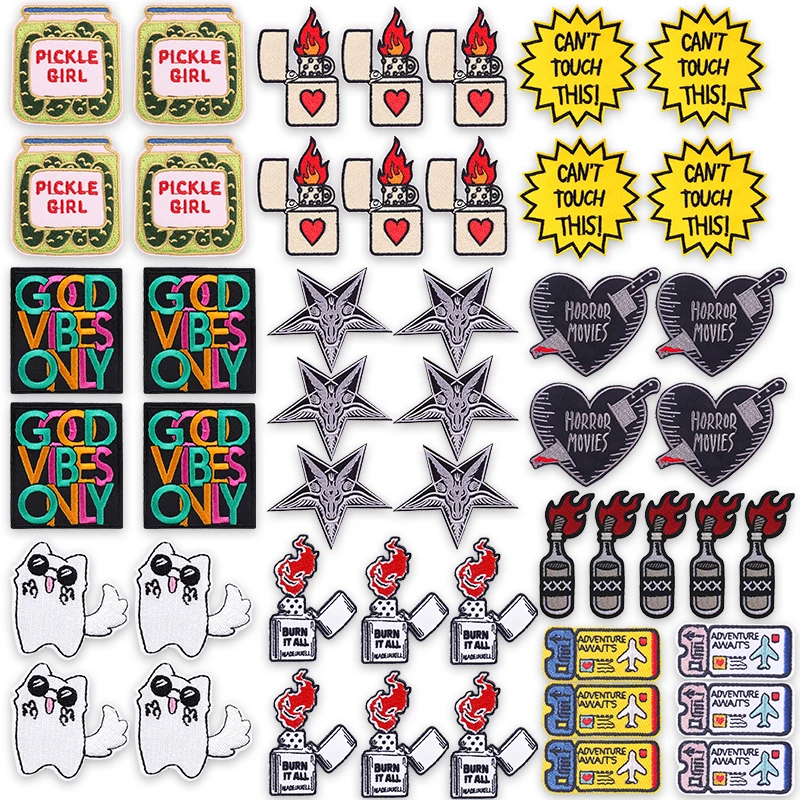 10 unids/lote cultura subterránea bordado hierro en parche Hip Hop Punk tema oscuro para chaqueta chaleco Rebel accesorio de moda parche para coser - imagen 2