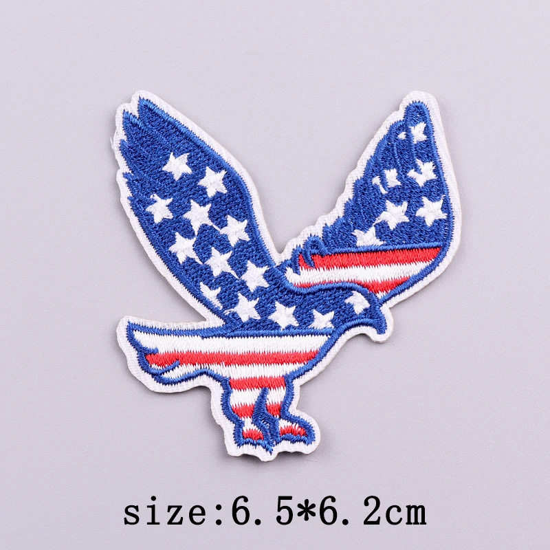 Parches bordados del 4 de julio para ropa, estilo americano, águila calva, parches para planchar en la ropa, insignias de decoración de EE. UU. - imagen 5