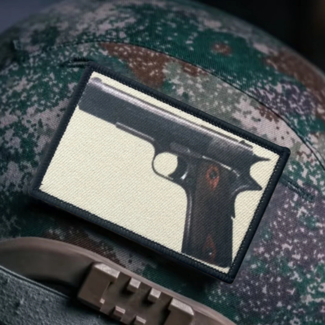 Colt 1911, insignia divertida de moral, parches estampados de soldado para ropa, brazalete militar táctico, pegatinas para mochila con gancho y bucle