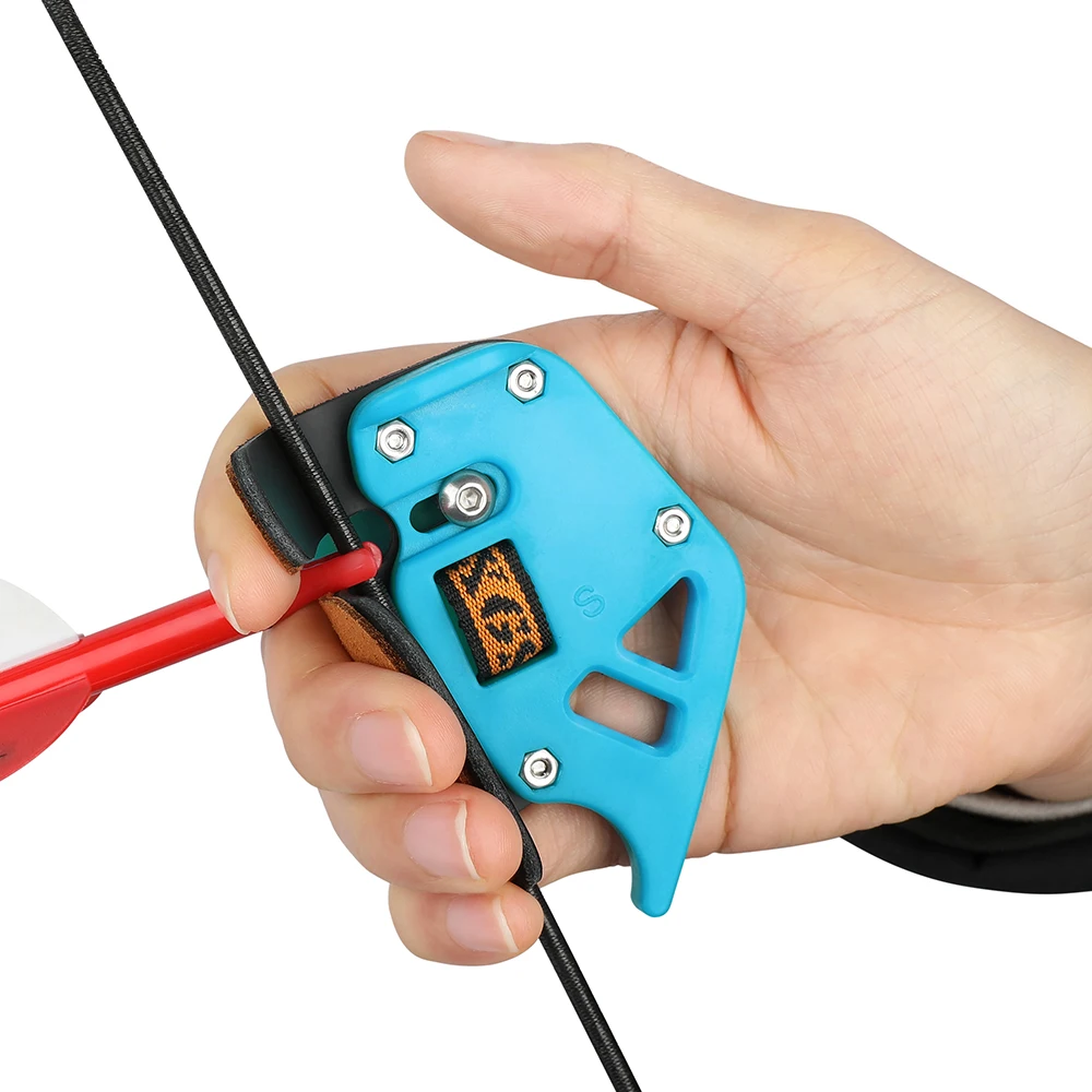 S/M/L Finger Guard Archery Finger Protection Finger Tab for Tradition Bow Recurve Bow Hunting Shooting Arrow Protection Device - imagen 5