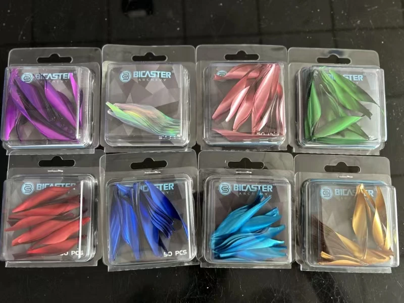 Bicaster Spin Vanes Fletches de paletas de flecha LH/RH de 2 pulgadas - 50 piezas