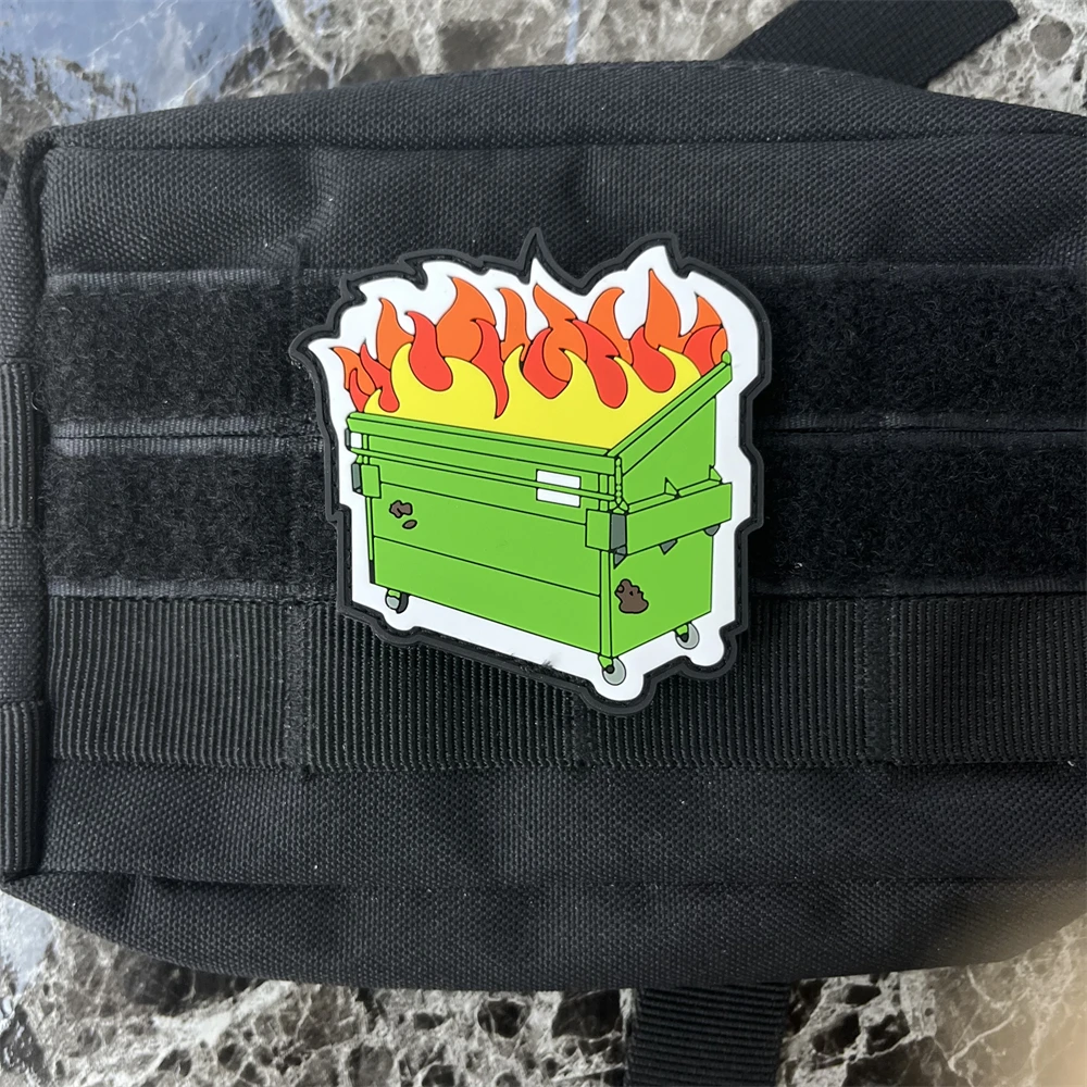 Parches de insignia de moral de PVC, brazalete táctico, mochila militar, Basurero del ejército, protección contra incendios, pegatina de gancho y bucle - imagen 4