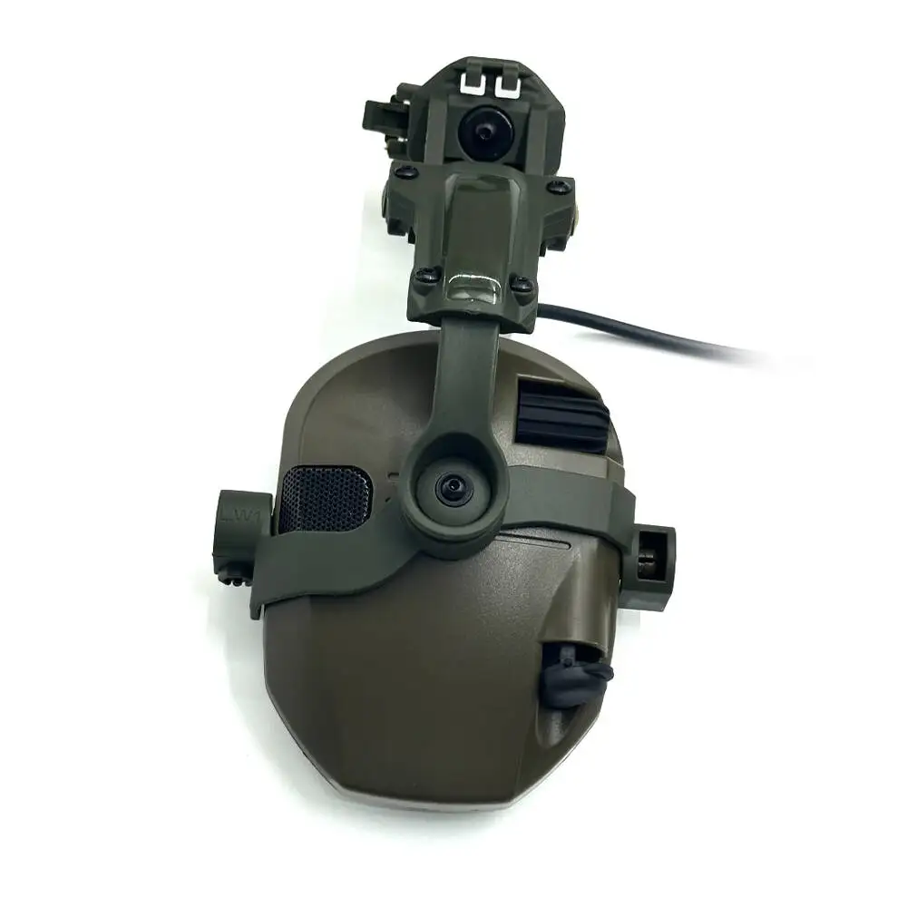 Orejeras electrónicas montadas en casco activo para protección auditiva táctica amplificación de sonido reducción de ruido auriculares de caza - imagen 2