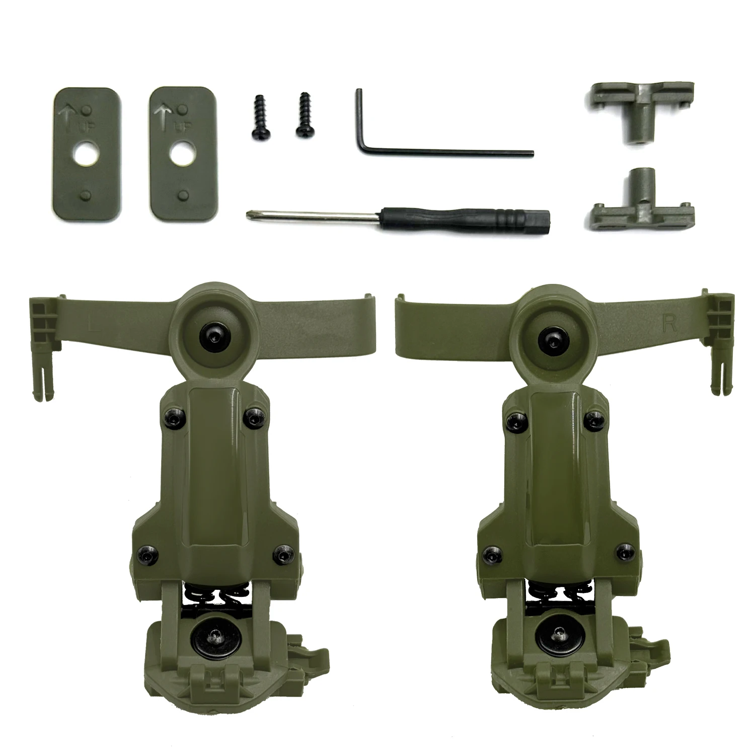 Adaptador de riel para casco táctico para PELTOR ComTac, accesorios de tiro Airsoft, soporte para auriculares compatible con riel Ops Core ARC Team Wendy MLOK - imagen 2