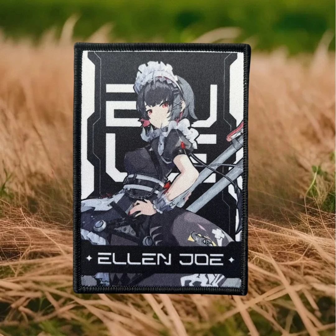 Parche Zenless Zone Zero, insignia de moral táctica, pegatina para mochila del ejército militar, parches con gancho impresos de Ellen Joe para ropa - imagen 5