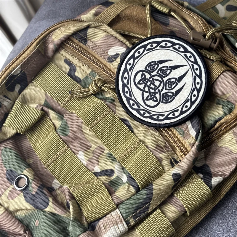 Parche de brazalete con estampado táctico para ropa, insignias de moral, parches militares con gancho, pegatina para mochila