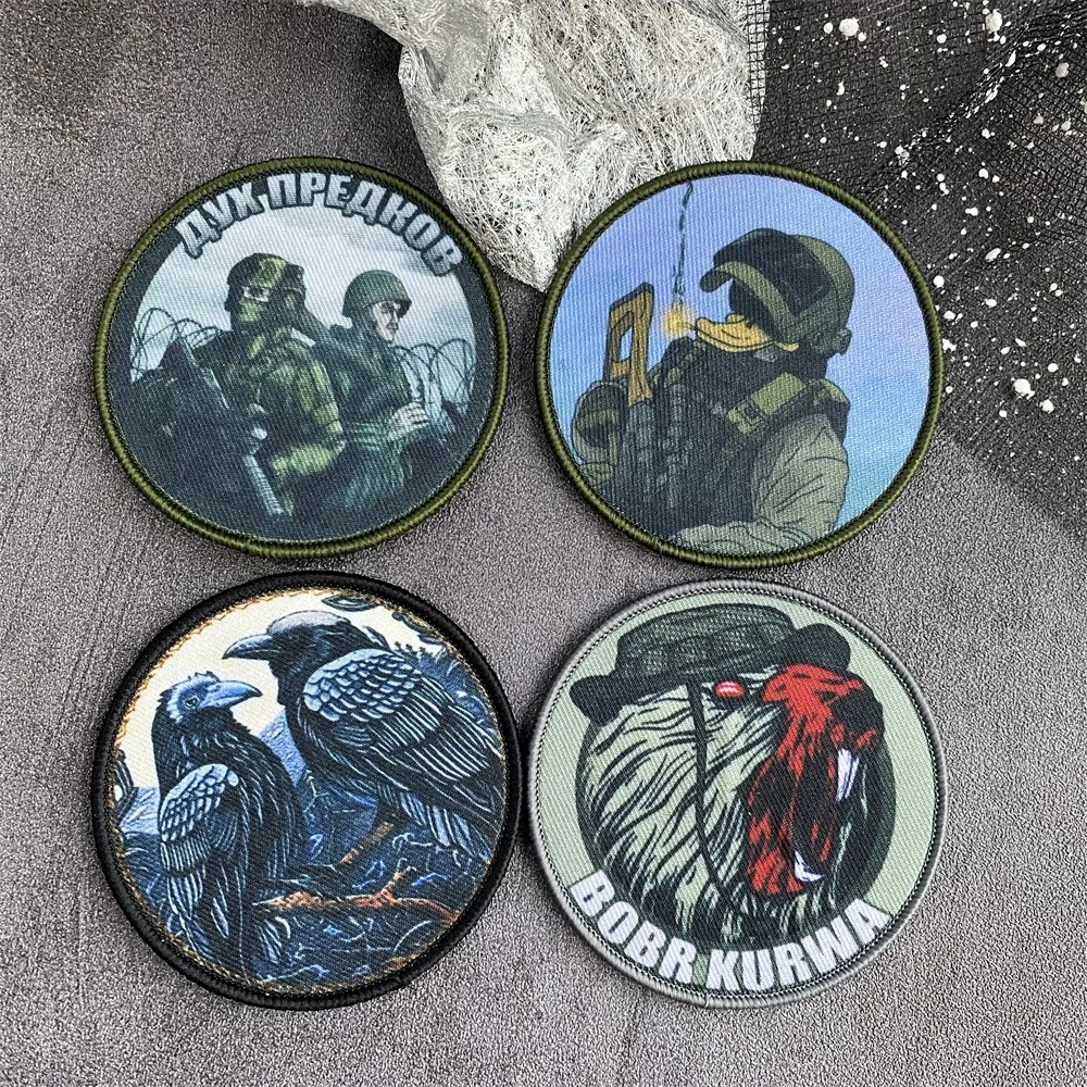 Parches tácticos de tela de guerrero de pato, insignia de moral de castor, brazalete de gancho y bucle, pegatinas para mochila militar muerta para siempre - imagen 2