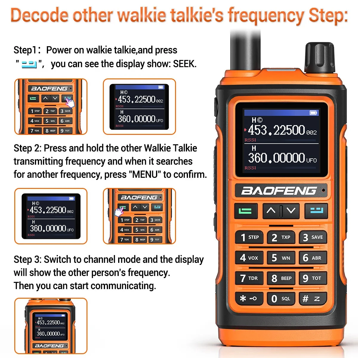 Baofeng UV-17M Walkie Talkie de banda aérea frecuencia de copia inalámbrica de largo alcance tipo C NOAA AM UV-5R portátil 17 Pro Ham Radio bidireccional - imagen 3