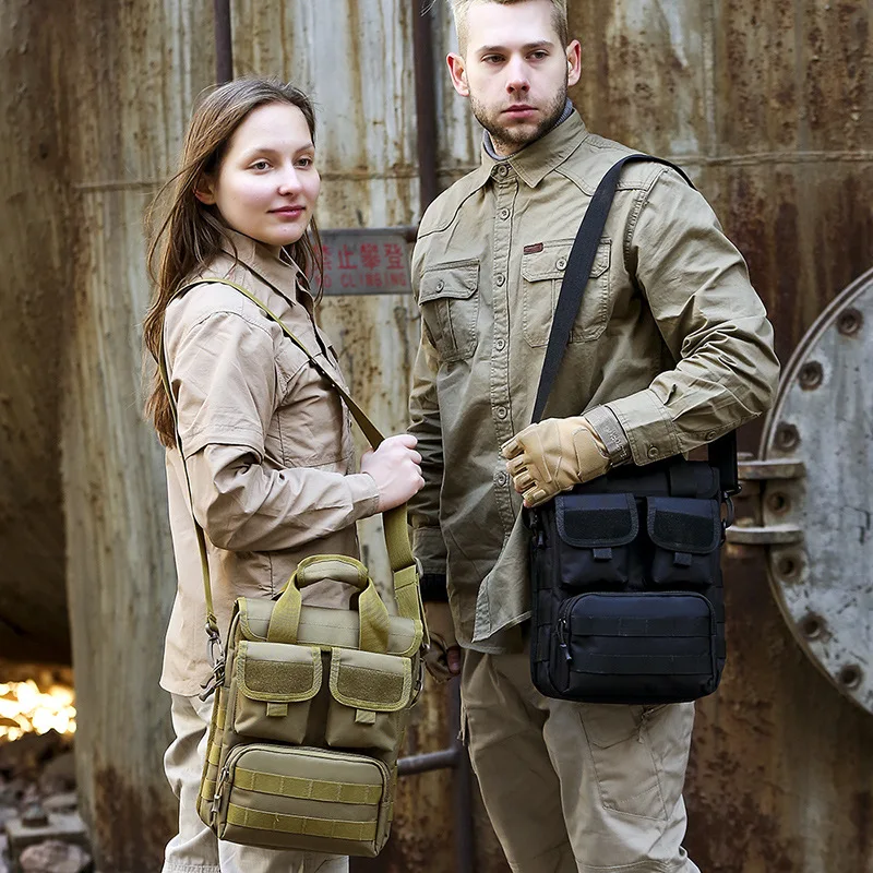 Bolso táctico mochila cruzada A4 camuflaje ripstop MOLLE hombro