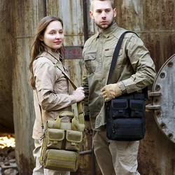 Bolso táctico mochila cruzada A4 camuflaje ripstop MOLLE hombro