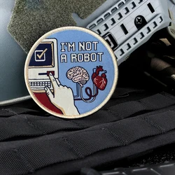 Parche táctico cierre velcro meme No Soy Robot para mochila militar