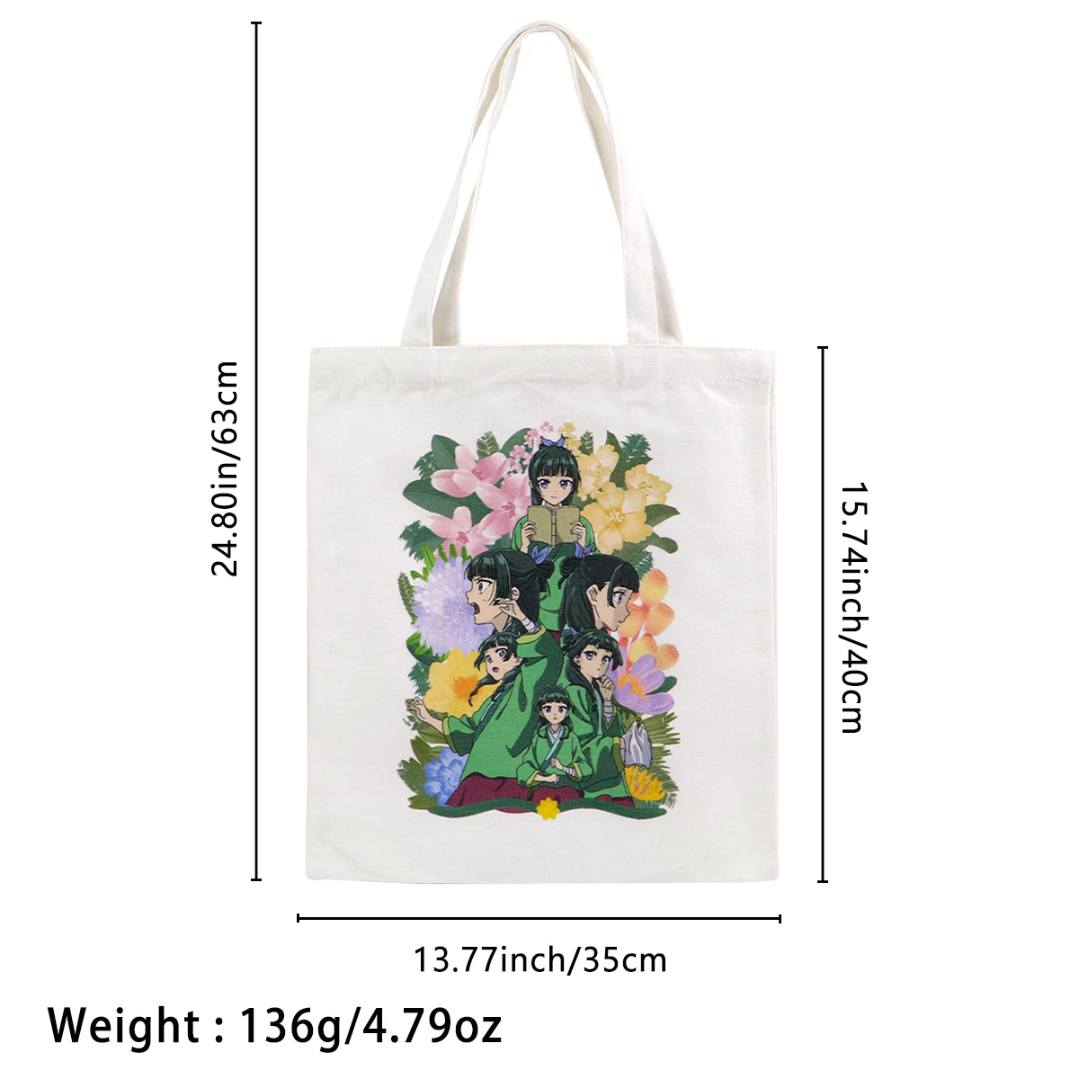 Bolso de mano de Chica de Anime, bolsos de hombro para mujer, bolso de compras Vintage, bolso de mano de lona informal de gran capacidad - imagen 5