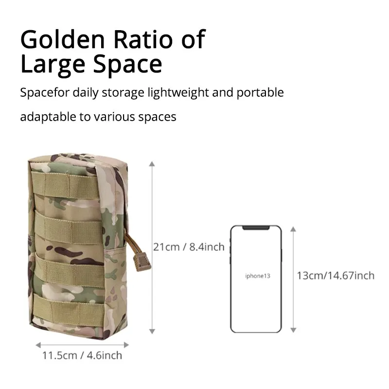 Bolsa de cintura táctica Molle al aire libre 600D camuflaje caqui militar de almacenamiento Fanny Pack para la caza mochila chaleco táctico adjunto - imagen 4