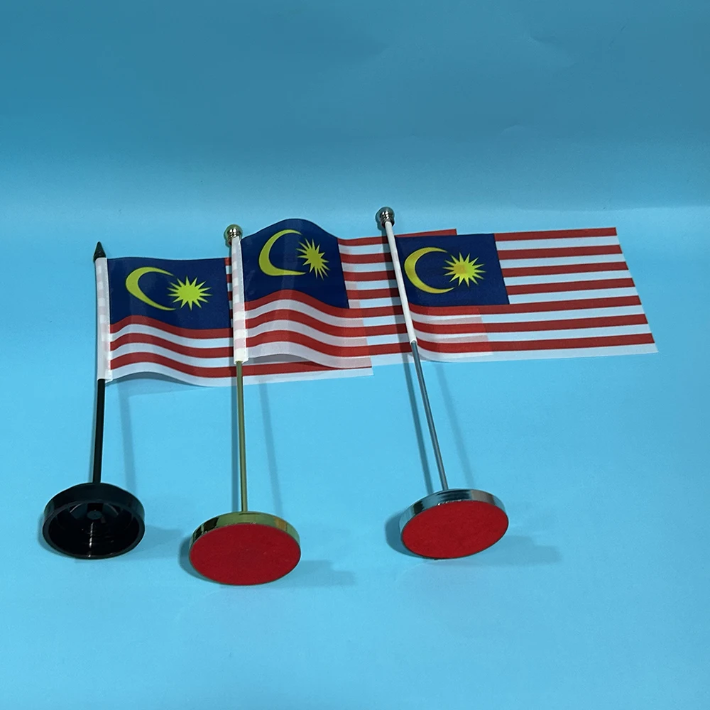 BANDERA DE SKY, bandera de escritorio de oficina de Malasia, 14x21cm, poliéster, bandera nacional de MYS Malasia, adornos de escritorio, banderas, decoración de mesa - imagen 3