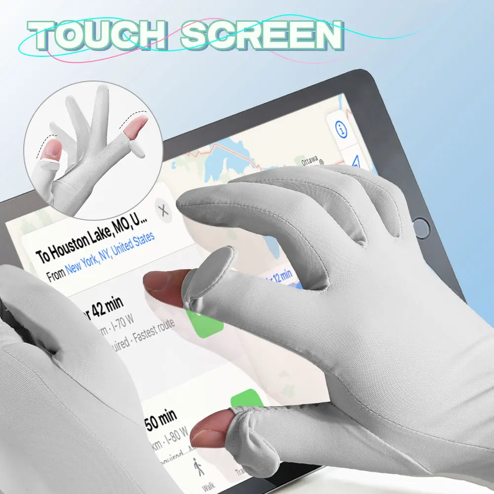 Guantes de protección solar 2 en 1, manoplas Anti-UV, transpirables, antideslizantes, para deporte, viajes, ciclismo, senderismo, pesca, equipo al aire libre - imagen 3