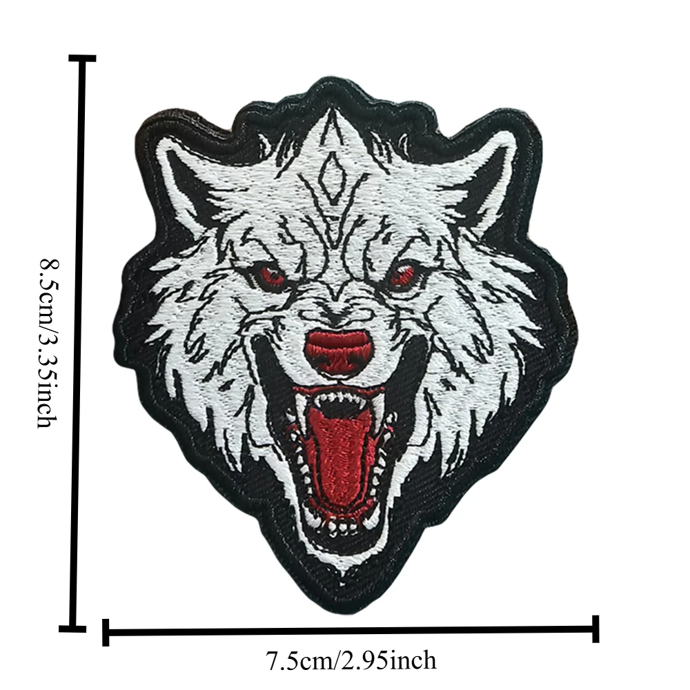Parche táctico de moral bordado The Attacking Wolf, parche divertido de gancho y bucle, insignia militar, brazalete, pegatinas para mochila - imagen 2