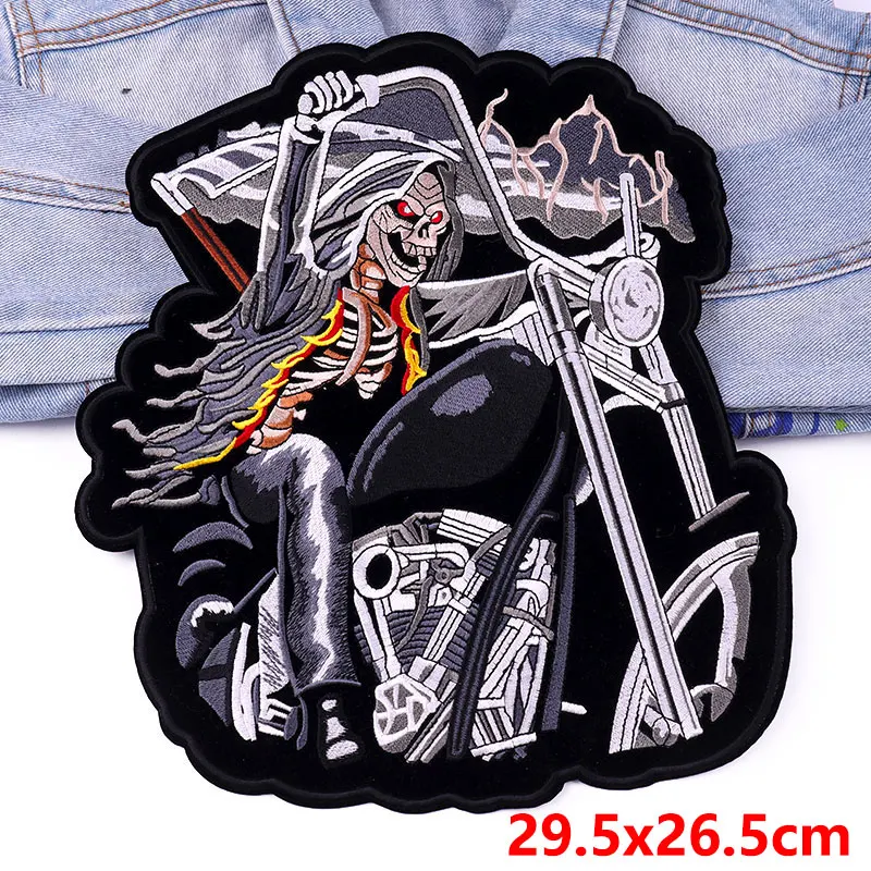 Parche bordado para motocicleta, accesorio grande, estilo Punk, No Club, para ropa, chaqueta, planchado - imagen 2