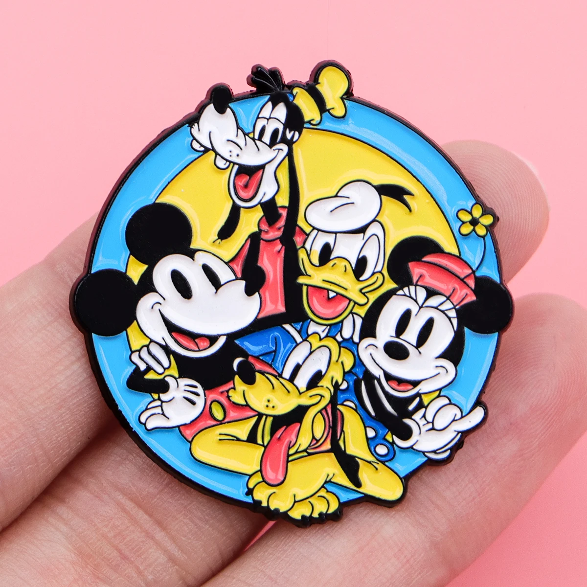 2 unidades/conjunto de clavijas de esmalte de dibujos animados de ratón lindo broche de Metal solapa Pin insignia mochila accesorios joyería regalo amigo - imagen 2