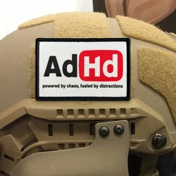 Parches tácticos "ADHD", divertidos estampados de UAV, cierre de gancho y bucle, insignia de moral militar, brazalete, pegatinas para mochila