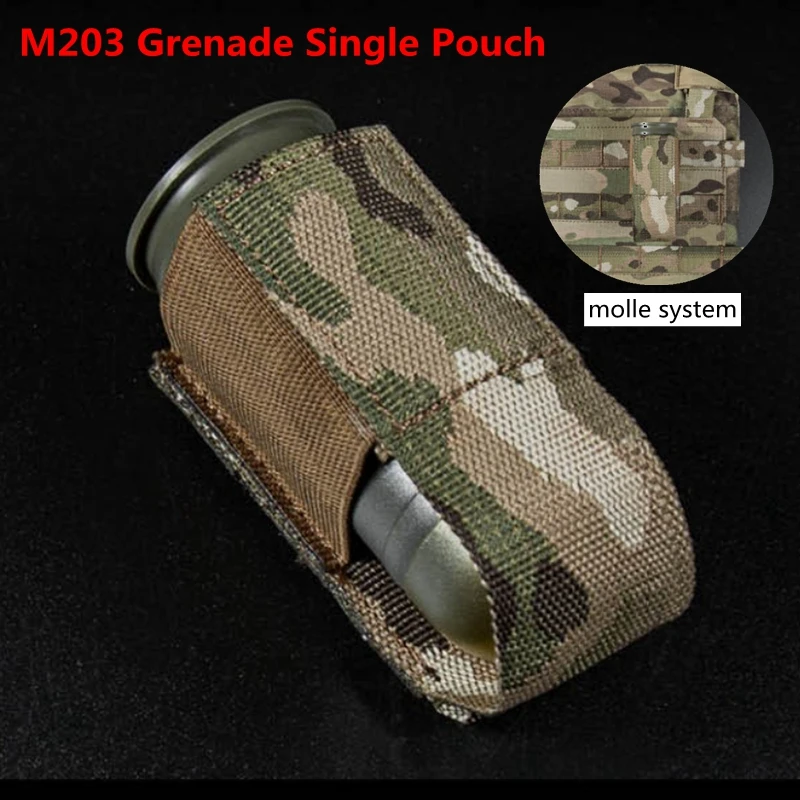 Bolsa individual para Granada M203 con apertura superior, bolsa táctica Molle para Granada, bolsa para Granada de un solo Frag, bolsa de almacenamiento de herramientas pequeñas para exteriores