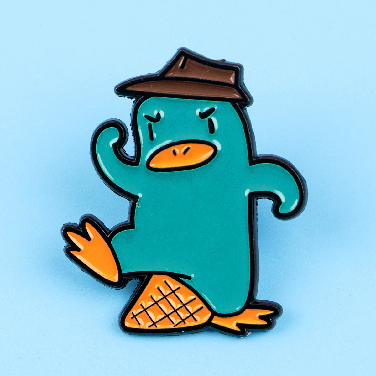 3 unidades de bonitos alfileres de esmalte de pato, broche de agente de dibujos animados, broche de Metal con solapa, insignia, accesorios para mochila, joyería, regalos para el mejor amigo - imagen 3