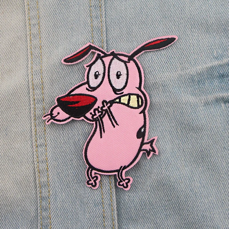 Parche termoadhesivo Corage The Cowardly Dog "Scared", parche bordado de dibujos animados divertidos para coser ropa, chaquetas, bolsos, bricolaje, 1 ud. - imagen 4