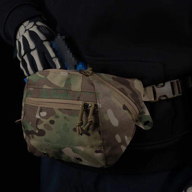 Riñonera grande de camuflaje, dos formas de uso, alta capacidad, fácil de usar, equipada con un anillo de expansión, tela Cordura - imagen 2