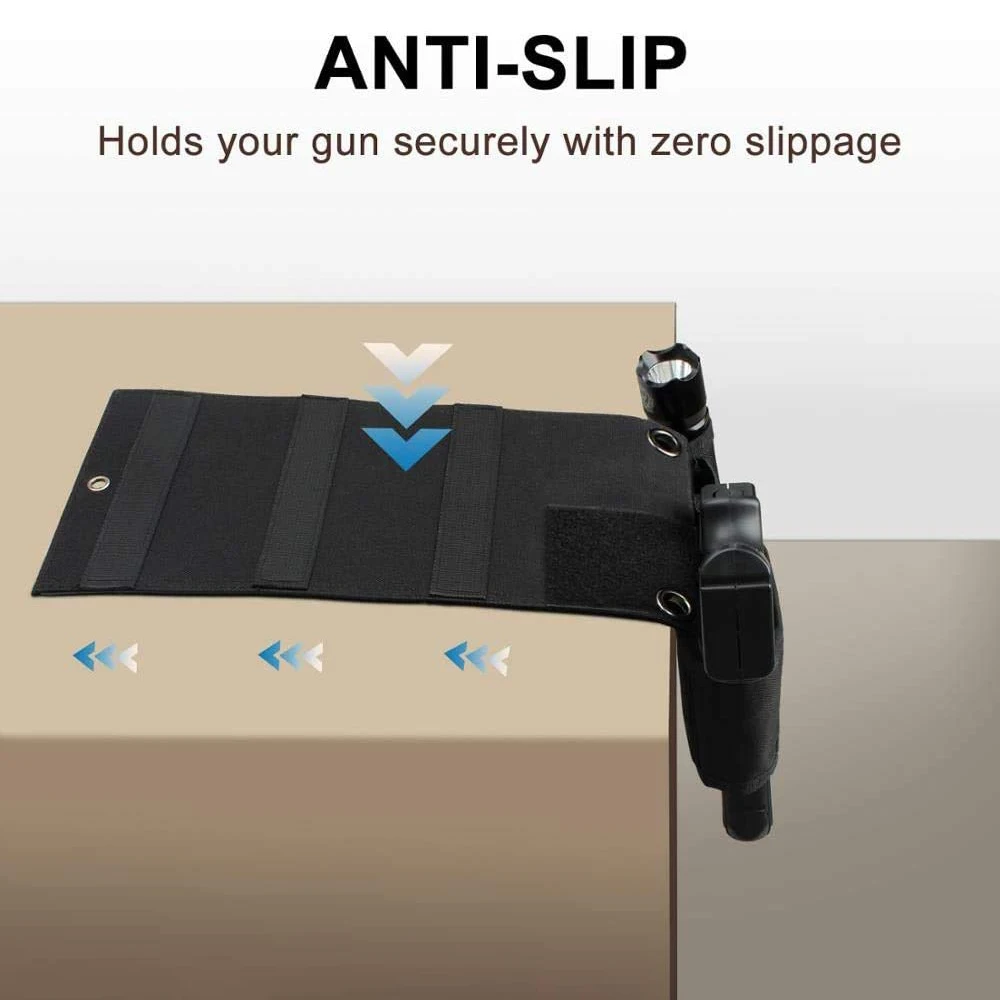 Funda para pistola de colchón ajustable debajo del colchón, funda para pistola de mesita de noche con soporte para linterna, revistero apto para Glock - imagen 4