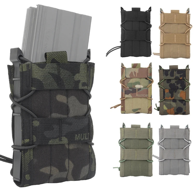 5,56 bolsa de una sola revista para AK AR M4 AR15 Molle bolsa de revista Rifle Pitol Molle Mag funda bolsa accesorios de caza - imagen 2