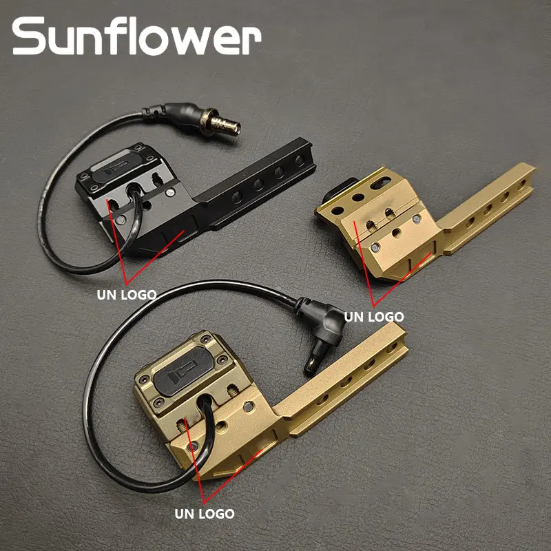 Interruptor de presión ModButton táctico Airsoft, adaptador prolongado, montaje de linterna derecha, luz de explorador SF M300 M600 NGAL PEQ, Base compensada - imagen 4