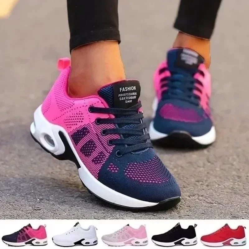 Zapatos para correr para mujer, zapatos informales transpirables, zapatos deportivos ligeros, zapatillas informales con plataforma para caminar para mujer - imagen 3