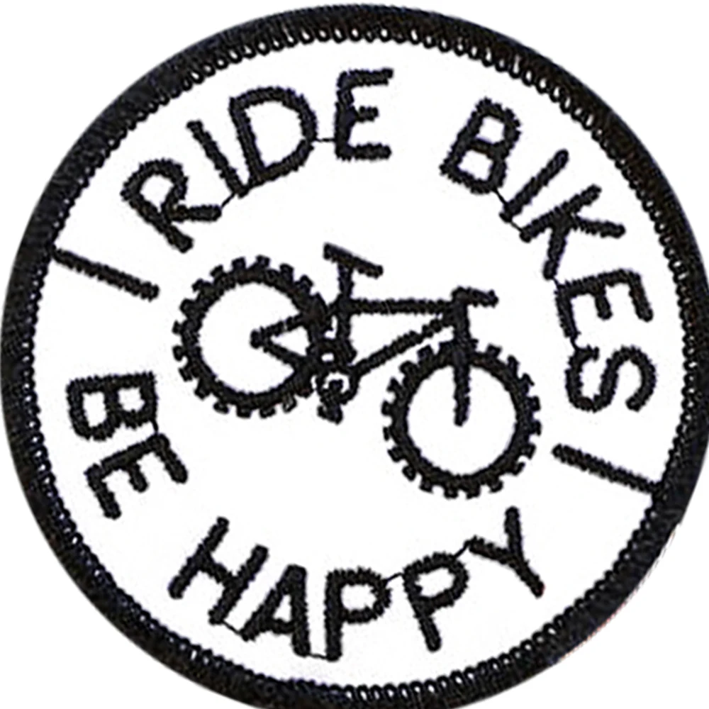 Ride Bikers-parches bordados para planchar, gorra de ropa de 2,5 pulgadas de diámetro, insignia bordada BE HAPPY, regalos de buena calidad - imagen 4
