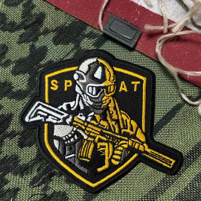 Parche bordado Chevron SPAT Warrior Soldier con velcro táctico - imagen 5