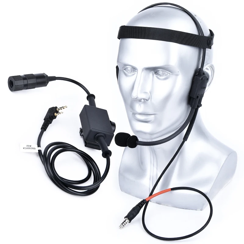 Auriculares MH180-V tácticos Wadsn, auriculares con señal de conducción ósea, accesorios para exterior, Airsoft, accesorios para 7,0, enchufe Kenwood, PPT - imagen 4